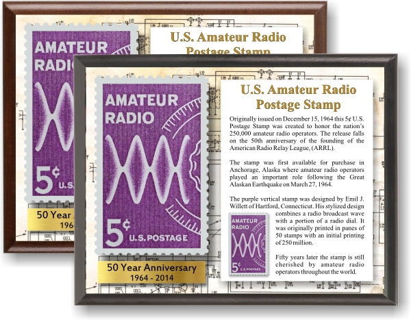 US Amateur Radio Postage Stamp Commemorative Display Plaque US Amateur Radio Postage Stamp Commemorative Display Plaque
